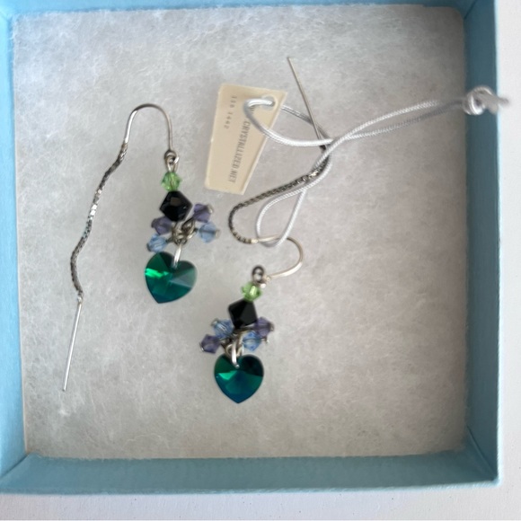 NWT/Box Touchstone Crystal by Swarovski Heart Earrings - Picture 8 of 9